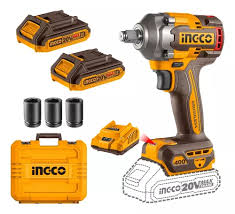 ATORNILLADORA IMPACTO 20V 1/2" 400NM (1 CARG+2 BAT) INGCO N