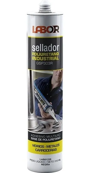 Sellador Poliuretánico Industrial Negro Cartucho Labor 310