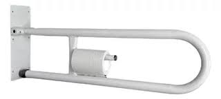 barral de acceso rebatible con portarollo blanco N
