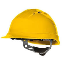 casco de seguridad amarillo con arnes N