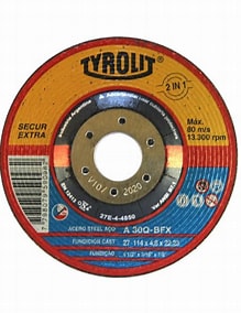 disco 114x4.8 tyrolit secur metal N