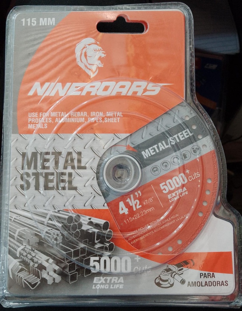 disco 115mm ninerdars mas 5000 cortes metal extra N