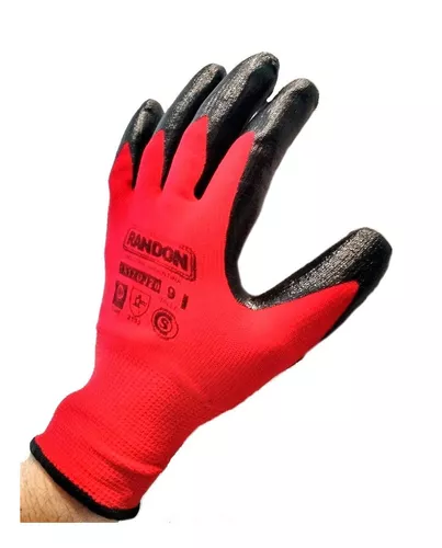 guante rojo corrugado tactil N