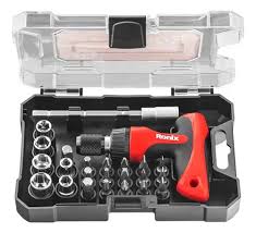 [rh-2715] juego de punta y destornillador en T c/ crique RONIX 24pzs rh-2715