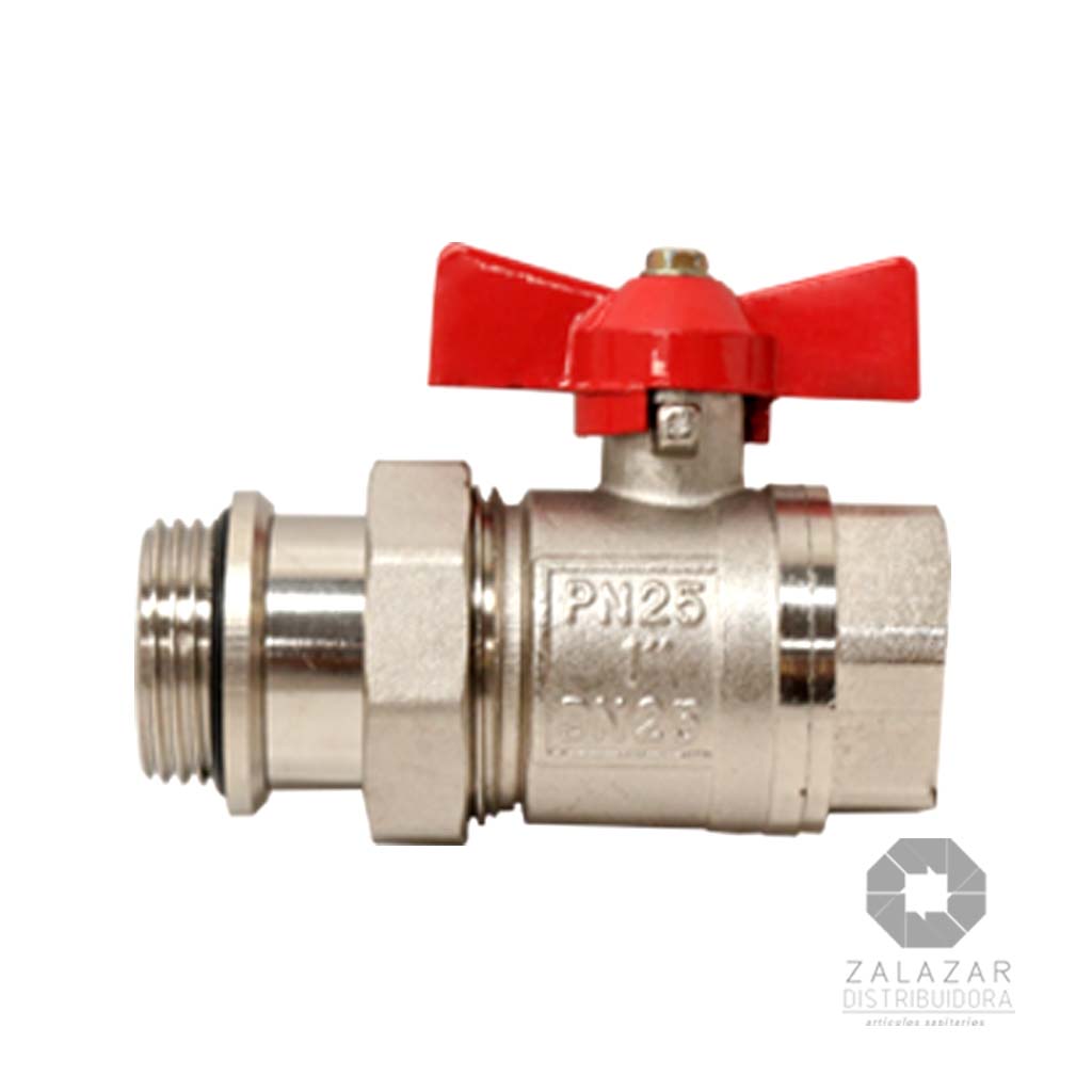llave esferica metalica1´c/media union macho