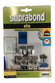 [afx p18 ar] percha autoadhesiva x5 unid. acero inoxidable Afix Suprabond N