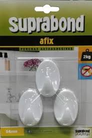 [afx p54 bo] percha oval x3 unid. autoadhesivas blanca Afix Suprabond N