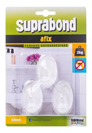 [afx p54 to] percha oval x3 unid. autoadhesivas transparente Afix Suprabond N