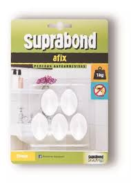 percha oval x5 unid. autoadhesivas Blanca Afix Suprabond N