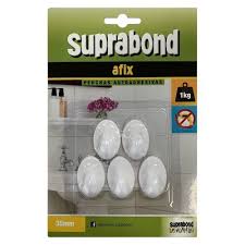percha oval x5 unid. autoadhesivas Transparente Afix Suprabond N